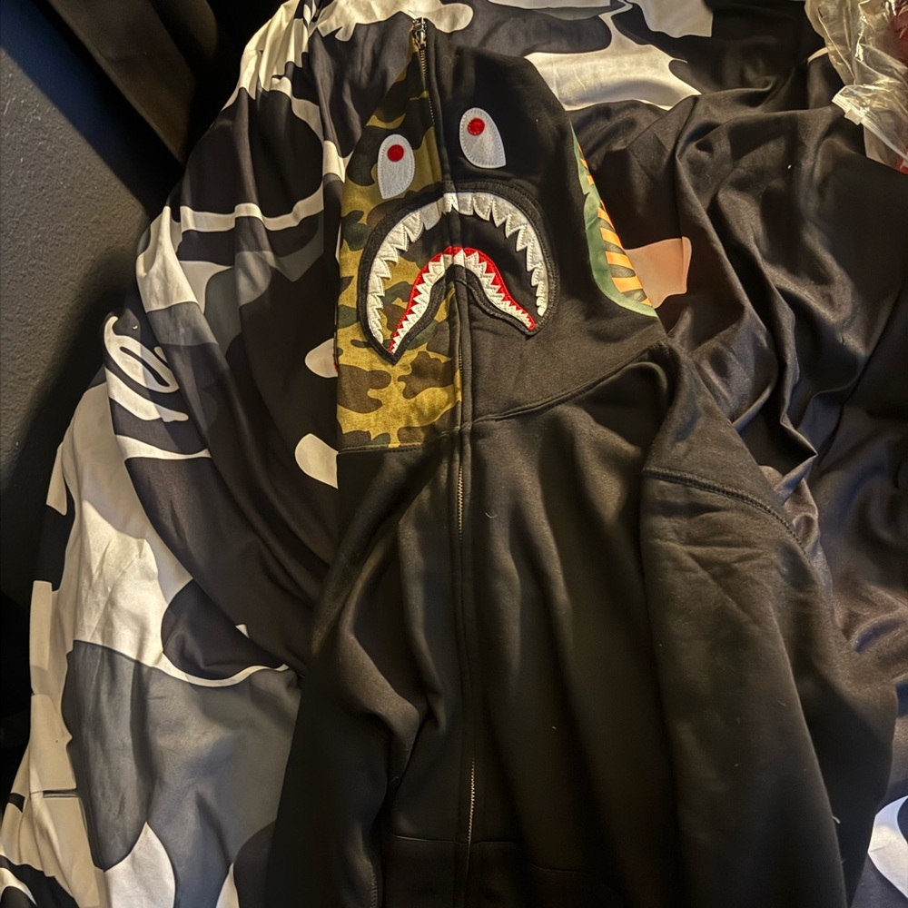 Black Shark Face Hoodie